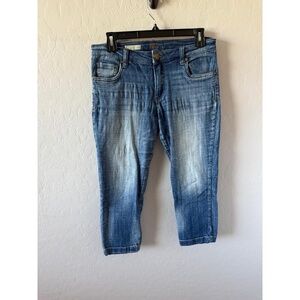 KUT from the Kloth Lauren Jeans Womens 4P Blue Denim Faded Crop Relaxed‎ Retro
